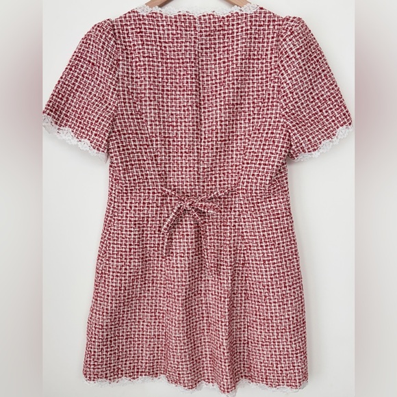 Reformation Anabella Mini Dress in Red Check - Picture 7 of 8